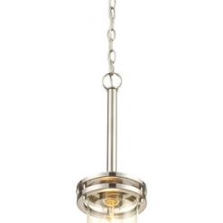 Outlet 😀 Patriot Lighting® Joska Brushed Nickel 1-Light Mini Pendant 🧨 -Patriot Lighting Sales 20712 D