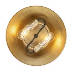 Best Sale 🤩 Patriot Lighting® Kenneth Black & Gold 2-Light Flush Mount Ceiling Light 💯 -Patriot Lighting Sales 20718 C