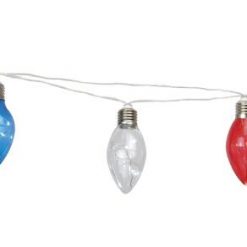 New 💯 Patriot Lighting® 10' 8" 10-Light Red White Blue Patriotic Fairy String Light 😉