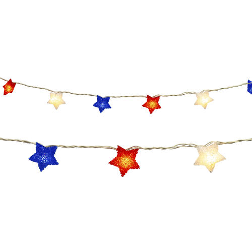 Discount 😍 Patriot Lighting® 8' 8" Red White And Blue Stars LED String Light ✨ 4 Discount 😍 Patriot Lighting® 8' 8" Red White And Blue Stars LED String Light ✨ - Image 2