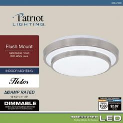 Cheapest ❤️ Patriot Lighting® Helos Satin Nickel LED Flush Mount Ceiling Light 🎉 -Patriot Lighting Sales 3482120 Alt7