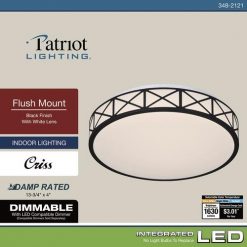 Top 10 🔔 Patriot Lighting® Criss Black Integrated LED Flush Mount Ceiling Light 🧨 -Patriot Lighting Sales 3482121 Alt7