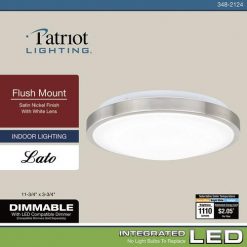 Best reviews of 🥰 Patriot Lighting® Lato Satin Nickel Integrated LED Flush Mount Ceiling Light ✨ -Patriot Lighting Sales 3482124 Alt7