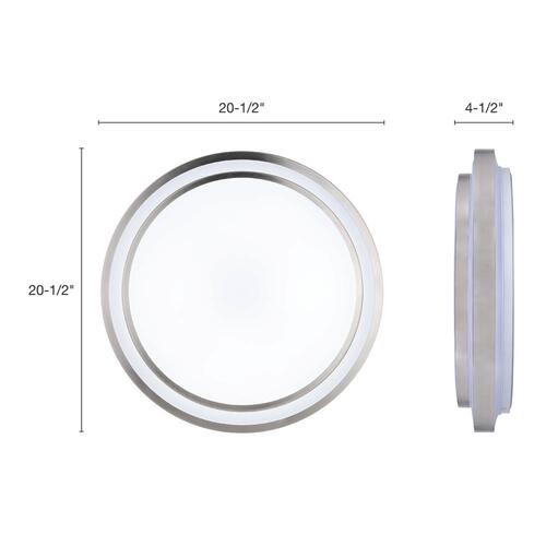 Budget 😉 Patriot Lighting® Helos 20-1/2" Satin Nickel LED Flush Mount Ceiling Light 🥰 6 Budget 😉 Patriot Lighting® Helos 20-1/2" Satin Nickel LED Flush Mount Ceiling Light 🥰 - Image 4