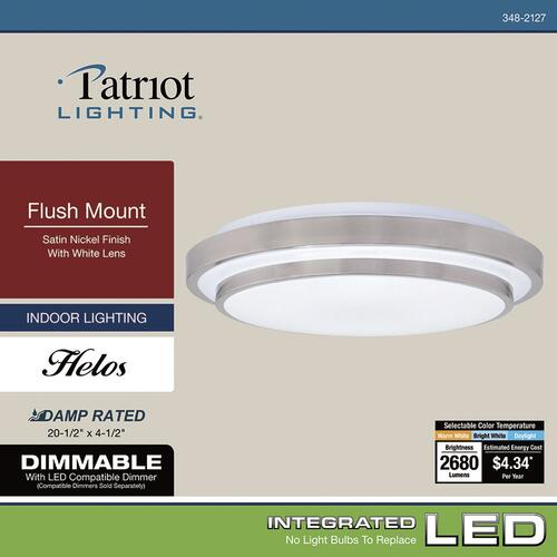 Budget 😉 Patriot Lighting® Helos 20-1/2" Satin Nickel LED Flush Mount Ceiling Light 🥰 10 Budget 😉 Patriot Lighting® Helos 20-1/2" Satin Nickel LED Flush Mount Ceiling Light 🥰 - Image 8