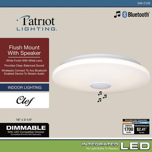 Top 10 💯 Patriot Lighting® Clef White Integrated LED Bluetooth® Speaker Flush Mount Ceiling Light 🧨 10 Top 10 💯 Patriot Lighting® Clef White Integrated LED Bluetooth® Speaker Flush Mount Ceiling Light 🧨 - Image 8
