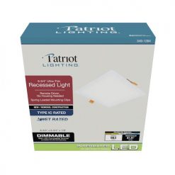Best Pirce 🌟 Patriot Lighting® 6-3/4" LED Ultra-Thin Square Recessed Downlight 👏 -Patriot Lighting Sales 349 1394 Box