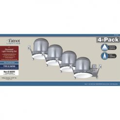 Cheapest 😍 Patriot Lighting® 6" New Construction Airtight Recessed Light Housing With Baffle Trim - 4 Pack 💯 -Patriot Lighting Sales 3492920 Alt3