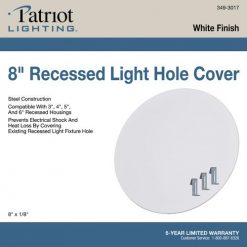 Cheap 🔔 Patriot Lighting® 8" Recessed Light Hole Cover 🎉 -Patriot Lighting Sales 3493017 Alt5