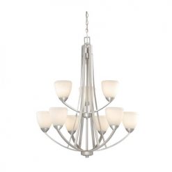 Discount 😀 Patriot Lighting® Helsinki 9-Light Brushed Nickel Chandelier 😀