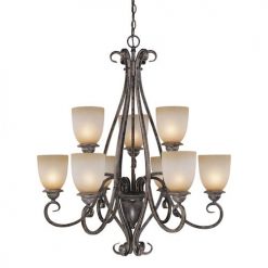 Best reviews of 🎁 Patriot Lighting® Mont Blanc 9-Light Aztec Bronze Chandelier 😀