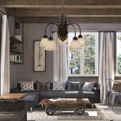 Outlet 🎁 Patriot Lighting® Bryce 5-Light Burnished Bronze Chandelier 😀 -Patriot Lighting Sales 351 8011 IU