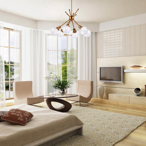 Best Pirce 😉 Patriot Lighting® Atom Golden 6-Light Chandelier ❤️ 5 Best Pirce 😉 Patriot Lighting® Atom Golden 6-Light Chandelier ❤️ - Image 3