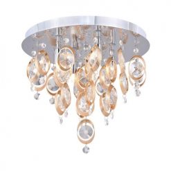 Best Sale 👏 Patriot Lighting® Elegant Home Raina Chrome & Copper 4-Light Flush Mount Ceiling Light 🤩