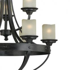 New 🤩 Patriot Lighting® Lancaster 9-Light Black Walnut Chandelier 😀 -Patriot Lighting Sales 351 9576 FG