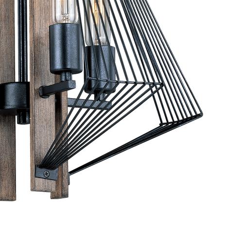 Hot Sale ✔️ Patriot Lighting® Rochester 4-Light Black Iron & Brunished Oak Chandelier ✨ 4 Hot Sale ✔️ Patriot Lighting® Rochester 4-Light Black Iron & Brunished Oak Chandelier ✨ - Image 2