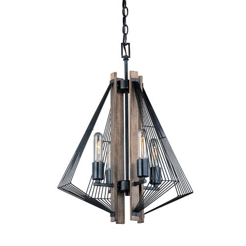 Hot Sale ✔️ Patriot Lighting® Rochester 4-Light Black Iron & Brunished Oak Chandelier ✨ 3 Hot Sale ✔️ Patriot Lighting® Rochester 4-Light Black Iron & Brunished Oak Chandelier ✨