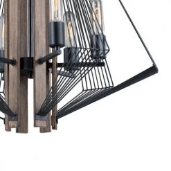 Best Pirce 🔔 Patriot Lighting® Rochester 6-Light Black Iron & Brunished Oak Chandelier 🔔 -Patriot Lighting Sales 351 9587 FG