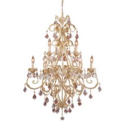 Best Sale 💯 Patriot Lighting® Newcastle 9-Light Gilded White Gold Chandelier 🧨