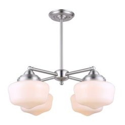 Coupon 🎁 Patriot Lighting® Castlefield Brushed Nickel 4 Light Chandelier 🤩