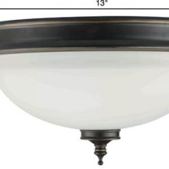 Best Pirce ❤️ Patriot Lighting® Cacie Bronze LED Flush Mount Ceiling Light 2 Pack 👏 -Patriot Lighting Sales 3514725 P Dimension
