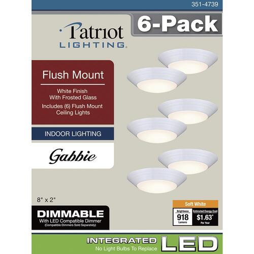 Discount 🥰 Patriot Lighting® Gabbie White Integrated LED Flush Mount Ceiling Light - 6 Pack 🎁 10 Discount 🥰 Patriot Lighting® Gabbie White Integrated LED Flush Mount Ceiling Light - 6 Pack 🎁 - Image 8