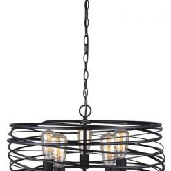 Best Sale 😀 Patriot Lighting® Ryland Black 5-Light Pendant 🌟