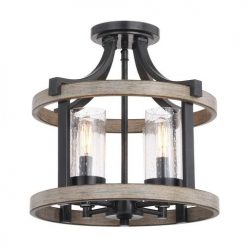 Best reviews of ❤️ Patriot Lighting® Elegant Home Brooklyn Natural Iron & Distressed Faux Wood 4-Light Pendant 🤩