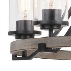 Wholesale 🔥 Patriot Lighting® Elegant Home Brooklyn 5-Light Natural Iron & Distressed Faux Wood Chandelier 💯 -Patriot Lighting Sales 3518371 Alt2