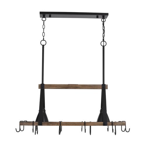 Best deal 👍 Patriot Lighting® Elegant Home Bodhi Black & Replica Wood 2 Light Pot Rack Island Light 🧨 4 Best deal 👍 Patriot Lighting® Elegant Home Bodhi Black & Replica Wood 2 Light Pot Rack Island Light 🧨 - Image 2