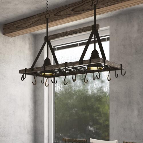 Best deal 👍 Patriot Lighting® Elegant Home Bodhi Black & Replica Wood 2 Light Pot Rack Island Light 🧨 7 Best deal 👍 Patriot Lighting® Elegant Home Bodhi Black & Replica Wood 2 Light Pot Rack Island Light 🧨 - Image 5