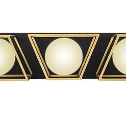 Budget 🎁 Patriot Lighting® Neema Black & Gold 3-Light Vanity Light 😍 -Patriot Lighting Sales 3518416 P ONnew