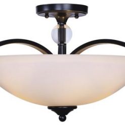 New 😀 Patriot Lighting® Chantelle Matte Black 3-Light Semi-Flush Mount Ceiling Light ⌛