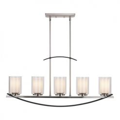 Wholesale 🧨 Patriot Lighting® Lief Satin Nickel And Graphite 5 Light Island Light 🧨 -Patriot Lighting Sales 3518473 Alt1