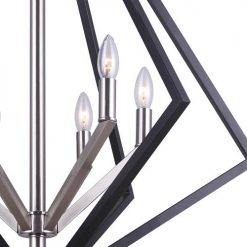 Budget 🎁 Patriot Lighting® Dryden Matte Black And Brushed Nickel 6-Light Pendant 😍 -Patriot Lighting Sales 3518478 DETAIL