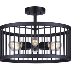 Budget 🎁 Patriot Lighting® Tim Matte Black 6-Light Semi-Flush Mount Ceiling Light 🌟