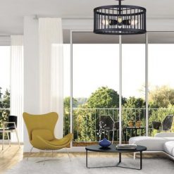 Budget 🎁 Patriot Lighting® Tim Matte Black 6-Light Semi-Flush Mount Ceiling Light 🌟 -Patriot Lighting Sales 3518479 LIFE