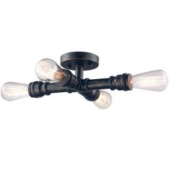 Coupon 👍 Patriot Lighting® Pipe II Washed Copper 4-Light Semi-Flush Mount Ceiling Light 😍