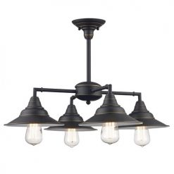 Best deal ✨ Patriot Lighting® Denzel 4-Light Oil-Rubbed Bronze Chandelier 🎉