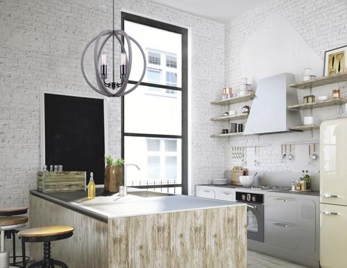 New ✨ Patriot Lighting® Elegant Home Hendy Black Stainless Steel & Faux Wood 4-Light Pendant 👏 5 New ✨ Patriot Lighting® Elegant Home Hendy Black Stainless Steel & Faux Wood 4-Light Pendant 👏 - Image 3