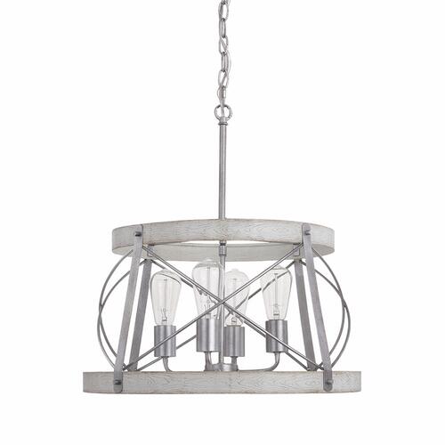 Coupon 🥰 Patriot Lighting® Bea White Wash Faux Wood And Galvanized 4-Light Pendant 😀 5 Coupon 🥰 Patriot Lighting® Bea White Wash Faux Wood And Galvanized 4-Light Pendant 😀 - Image 3