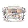 Promo 👏 Patriot Lighting® Bea White Wash Faux Wood & Galvanized 2-Light Flush Mount Ceiling Light 🎉 -Patriot Lighting Sales 3518607 Master