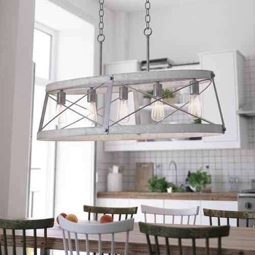 Deals ⌛ Patriot Lighting® Bea White Wash Faux Wood And Galvanized 5-Light Island Light 🎉 4 Deals ⌛ Patriot Lighting® Bea White Wash Faux Wood And Galvanized 5-Light Island Light 🎉 - Image 2
