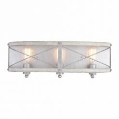 Brand new ✔️ Patriot Lighting® Bea White Wash Faux Wood And Galvanized 3-Light Vanity Light ⭐