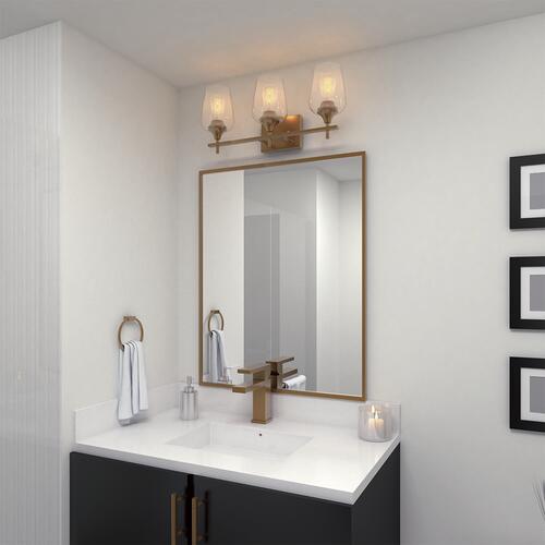 New ⭐ Patriot Lighting® Malbec Satin Gold 3-Light Vanity Light ✨ 4 New ⭐ Patriot Lighting® Malbec Satin Gold 3-Light Vanity Light ✨ - Image 2