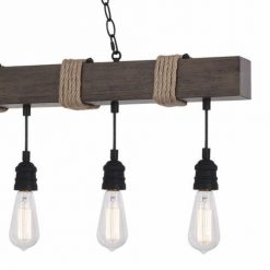 Cheapest 🌟 Patriot Lighting® Joyce Natural Wood And Black 5-Light Island Light 🔥 -Patriot Lighting Sales 3518622 Alt2