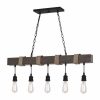 Cheapest 🌟 Patriot Lighting® Joyce Natural Wood And Black 5-Light Island Light 🔥 -Patriot Lighting Sales 3518622 Master