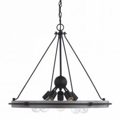 New 🎁 Patriot Lighting® Clint Textured Black And Weathered Gray Faux Wood 5-Light Pendant 🥰 9 New 🎁 Patriot Lighting® Clint Textured Black And Weathered Gray Faux Wood 5-Light Pendant 🥰 -Patriot Lighting Sales 3518623 Alt1