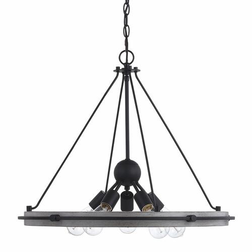 New 🎁 Patriot Lighting® Clint Textured Black And Weathered Gray Faux Wood 5-Light Pendant 🥰 5 New 🎁 Patriot Lighting® Clint Textured Black And Weathered Gray Faux Wood 5-Light Pendant 🥰 - Image 3