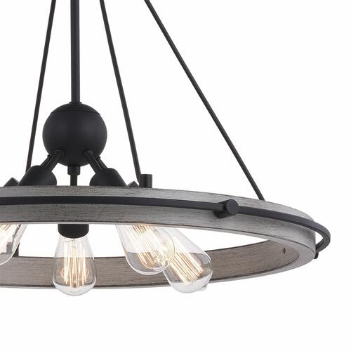 New 🎁 Patriot Lighting® Clint Textured Black And Weathered Gray Faux Wood 5-Light Pendant 🥰 6 New 🎁 Patriot Lighting® Clint Textured Black And Weathered Gray Faux Wood 5-Light Pendant 🥰 - Image 4